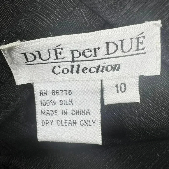 Due per Due Women 10 Bohemian 3 Piece Set 100% Silk Black Gold Embroidered Lined - Picture 13 of 16